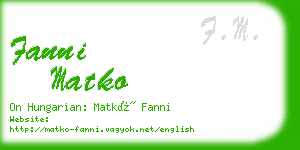 fanni matko business card